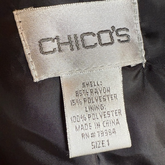 Chico's Black Velvet Blazer with Notched Lapel/size 1 - Picture 3 of 10